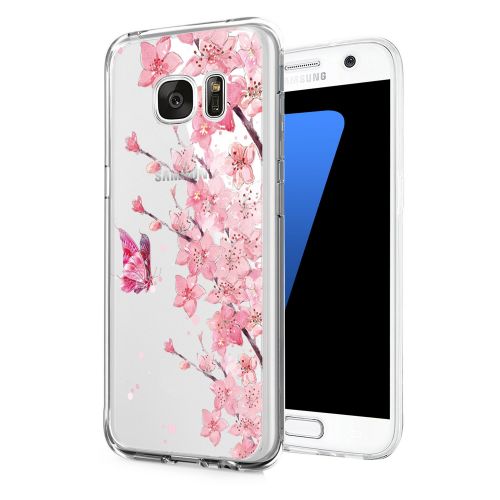  Saperi Case for Samsung Galaxy S6 Edge Case,Floral Pattern Clear TPU Phone case for Samsung Galaxy S6 Edge