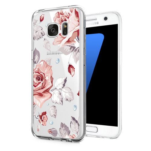  Saperi Case for Samsung Galaxy S6 Edge Case,Floral Pattern Clear TPU Phone case for Samsung Galaxy S6 Edge