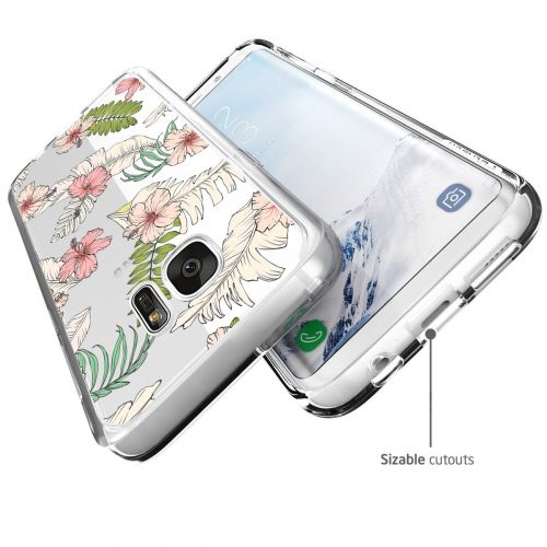  Saperi Case for Samsung Galaxy S6 Edge Case,Floral Pattern Clear TPU Phone case for Samsung Galaxy S6 Edge