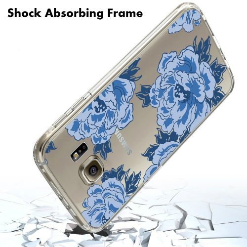  Saperi Case for Samsung Galaxy S6 Edge Case,Floral Pattern Clear TPU Phone case for Samsung Galaxy S6 Edge