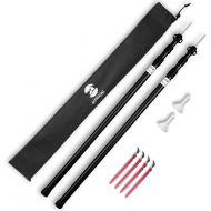 SaphiRose Adjustable Tarp Poles Set of 2 for Tents,Camping,Shelters,Hiking,Awnings(Black)