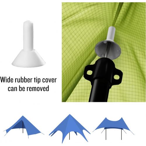  SaphiRose Adjustable Tarp Poles Set of 2 for Tents,Camping,Shelters,Hiking,Awnings(Black)