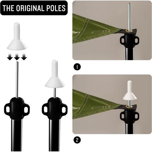  SaphiRose Adjustable Tarp Poles Set of 2 for Tents,Camping,Shelters,Hiking,Awnings(Black)