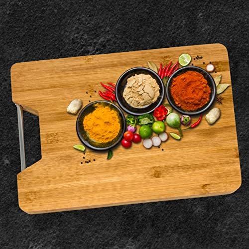  [아마존베스트]SaphirDesign Personalised Bamboo Wood Chopping Board Engraved Kitchen Board Great Gift Idea