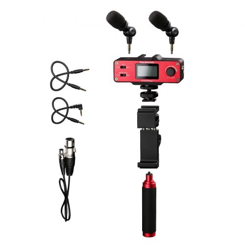  Saramonic SmartMixer Professional Recording Stereo Microphone Rig for iPhone and Android Smartphones