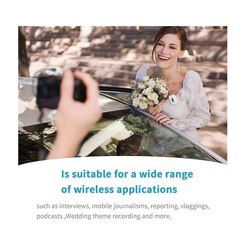  Blink500 PRO B1W Wireless Lavalier Microphone VLog, Saramonic 2.4GHz Dual-Channel Stereo Mic with Charging Case, OLED Display & 3.5mm Headphone Output for DSLR, Video Cameras, Smartphones, Tablets