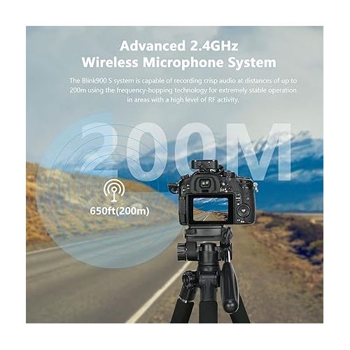  Saramonic Blink900 S2 Wireless Lavalier Microphones for DSLR Cameras Camcorder Computer, Dual-Channel, 6H Battery Life, 656ft Transmission for Video Recording Vlog Live Streaming