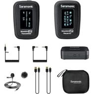 Saramonic Advanced 2.4 GHz Wireless Clip-On Microphone System with Lavalier & Dual-Channel Receiver for Cameras, Mobile Devices and More (Blink 500 Pro B1), Black,1x TX - TRS/TRRS, BLINK500PROB1