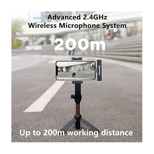  Saramonic Blink900 S3 Wireless Lavalier Microphone for iPhone iPad Phone, 6H Battery Life, 656ft Transmission, Wireless Lapel Lightning Clip-On Mic Microphones for Video Recording Vlog Live Streaming