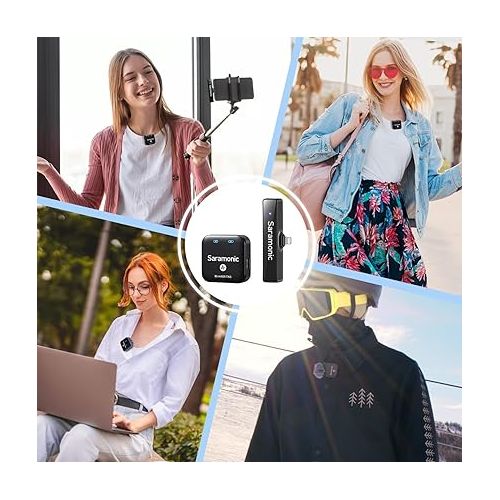  Saramonic Blink900 S3 Wireless Lavalier Microphone for iPhone iPad Phone, 6H Battery Life, 656ft Transmission, Wireless Lapel Lightning Clip-On Mic Microphones for Video Recording Vlog Live Streaming