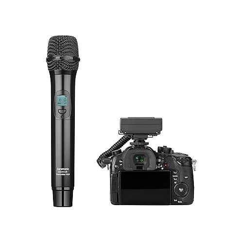  Saramonic UHF Wireless Handheld Mic System w/Dual-Channel Camera-Mountable Receiver (UwMic9 RX9+HU9) (UWMIC9RX9HU9), Black
