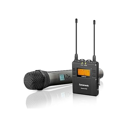  Saramonic UHF Wireless Handheld Mic System w/Dual-Channel Camera-Mountable Receiver (UwMic9 RX9+HU9) (UWMIC9RX9HU9), Black