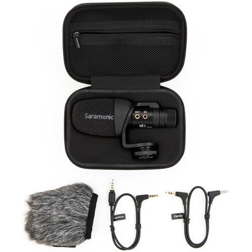  Saramonic Vmic Mini S Multi-Pattern Camera-Mount Shotgun Microphone for Cameras and Smartphones