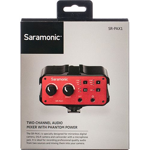  Saramonic SR-PAX1 Two-Channel Audio Mixer, Preamp, Microphone Adapter