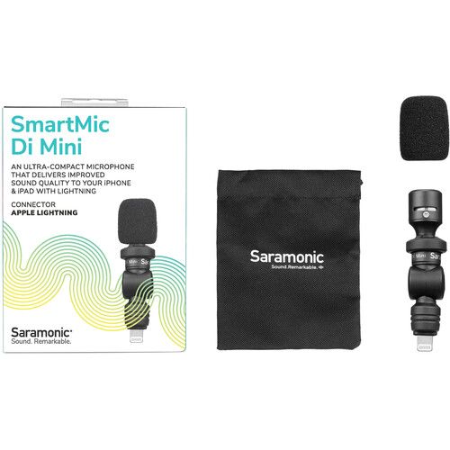  Saramonic SmartMic Di Mini Ultracompact Omnidirectional Condenser Microphone for Lightning iOS Mobile Devices