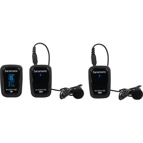  Saramonic Blink 500 ProX B2R 2-Person Digital Camera-Mount Wireless Omni Lavalier Microphone System (Black, 2.4 GHz)