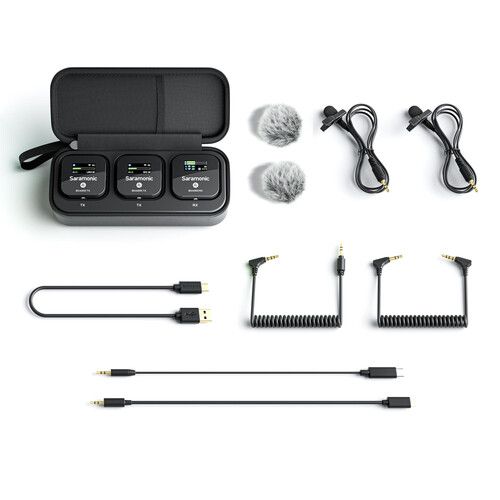  Saramonic Blink 900 B2 2-Person Digital Camera-Mount Wireless Omni Lavalier Microphone System (2.4 GHz, Black)