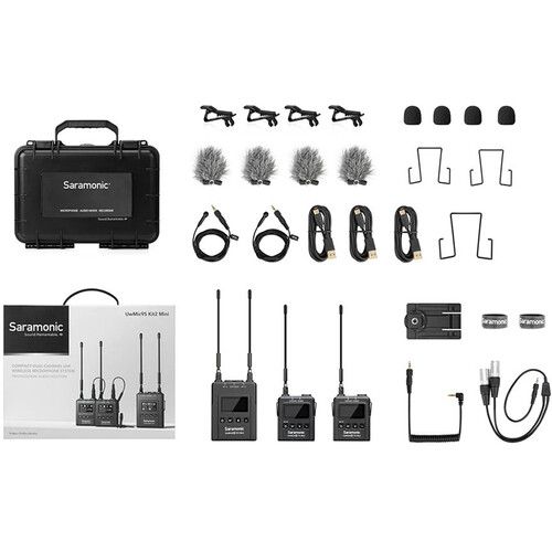  Saramonic UwMic9S Mini KIT2 Compact 2-Person Camera-Mount Wireless Omni Lavalier Microphone System (514 to 596 MHz)