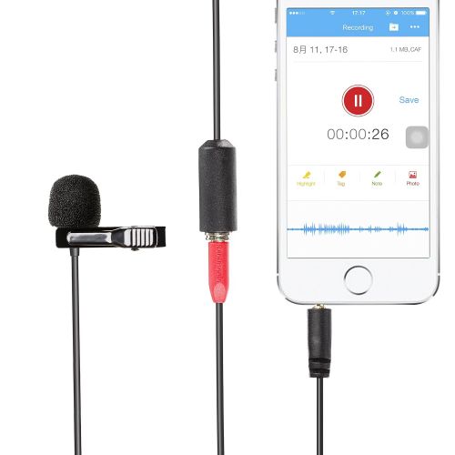  Saramonic Lavalier Clip-On Microphone for Smartphone with 4M Extension Cable Professional Video Microphone (SR-LMX1+)