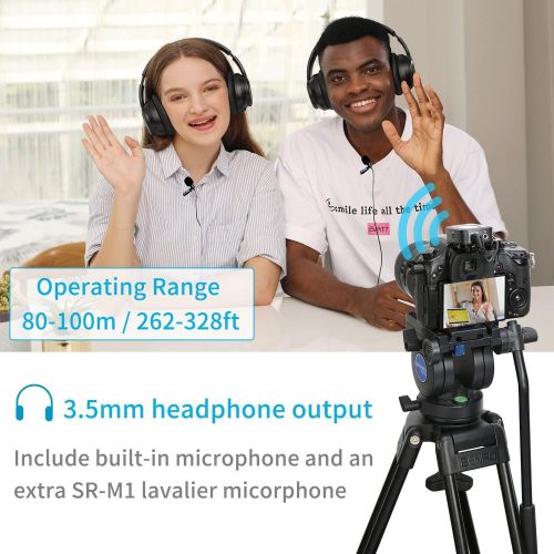  Saramonic Advanced 2.4 GHz 2-Person Wireless Clip-On Microphone System with Lavaliers for Cameras, Mobile Devices and More (Blink 500 Pro B2), Black,2X TX - TRS/TRRS, BLINK500PROB2