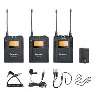 Saramonic UwMic9 96-Channel UHF Wireless Lavalier Microphone System Two Transmitters and One Receiver Compatible with Nikon Canon Sony DSLR Camera &Camcorders Smartphone for Video,