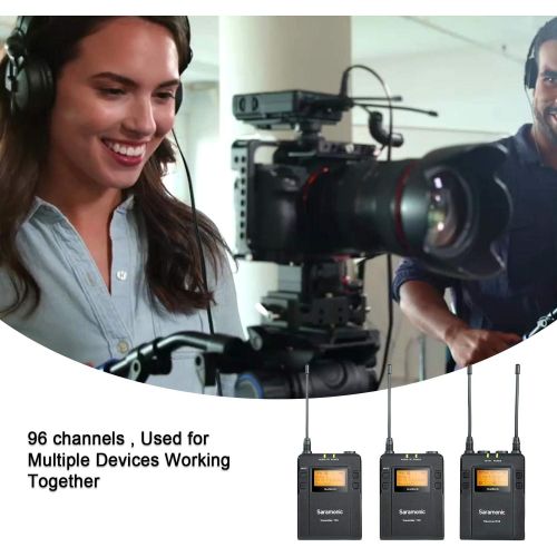  Saramonic UwMic9 96-Channel UHF Wireless Lavalier Microphone System Two Transmitters and One Receiver Compatible with Nikon Canon Sony DSLR Camera &Camcorders Smartphone for Video,