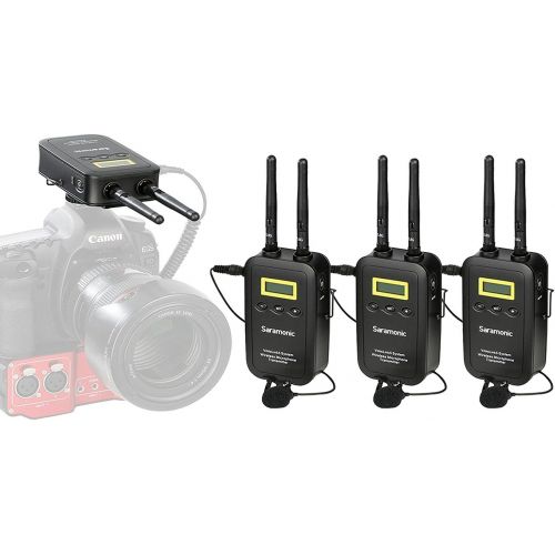  Saramonic VmicLink5 Camera-Mount Digital Wireless Microphone System with 3 Bodypack Transmitters and Lavalier Mics