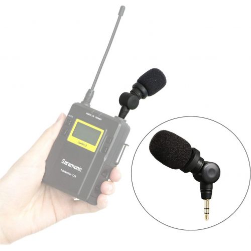  Cameras Microphone 3.5mm Vlog, Saramonic Plug & Play Mic Omnidirectional Mic for DSLR, Camcorders, CaMixer, SmartMixer, LavMic, SmartRig+, UWMIC9/UWMIC10/UWMIC15 Wireless Microphon