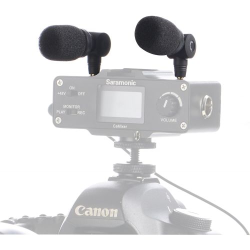  Cameras Microphone 3.5mm Vlog, Saramonic Plug & Play Mic Omnidirectional Mic for DSLR, Camcorders, CaMixer, SmartMixer, LavMic, SmartRig+, UWMIC9/UWMIC10/UWMIC15 Wireless Microphon