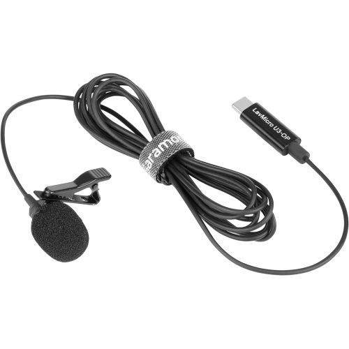  Saramonic Compact Clip-On Omnidirectional Lavalier Microphone Designed for DJI Osmo Pocket & DJI Pocket 2 with 6.6 (2m) Cable & USB-C Connector (LavMicro U3-OP), Black, LAVMICROU3-