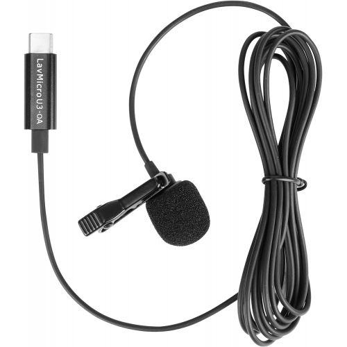  Saramonic Compact Clip-On Omnidirectional Lavalier Microphone Designed for DJI Osmo Action with 6.6 (2m) Cable & USB-C Connector (LavMicro U3-OA), Black, LAVMICROU3-OA