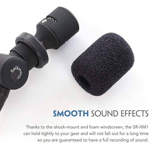  Saramonic XM1 3.5mm TRS Omnidirectional Microphone for DSLR Cameras, Plug and Play Mic for Camcorders