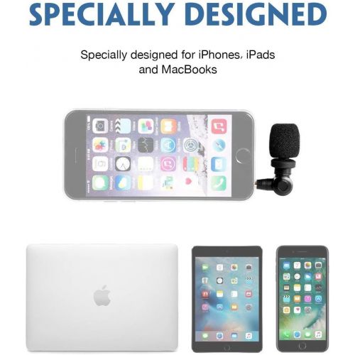  [아마존베스트]Saramonic SmartMic Mini Condenser Flexible Microphone for Smartphones,Vlogging Microphone for iPhone and YouTube Video, Mic for iOS Apple iPhone 7 7s 8 X 11 6 6s iPad and Android P