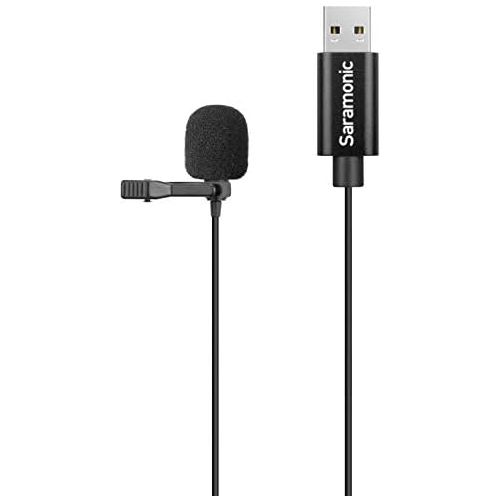  [아마존베스트]Saramonic USB Lavalier Microphone for PC MAC, 2M USB-A Laptop Desktop Computer Lapel Microphone