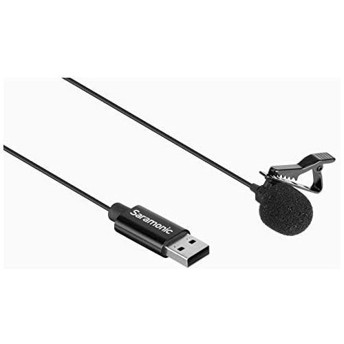  [아마존베스트]Saramonic USB Lavalier Microphone for PC MAC, 2M USB-A Laptop Desktop Computer Lapel Microphone