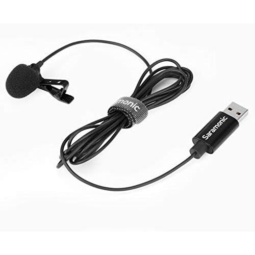  [아마존베스트]Saramonic USB Lavalier Microphone for PC MAC, 2M USB-A Laptop Desktop Computer Lapel Microphone