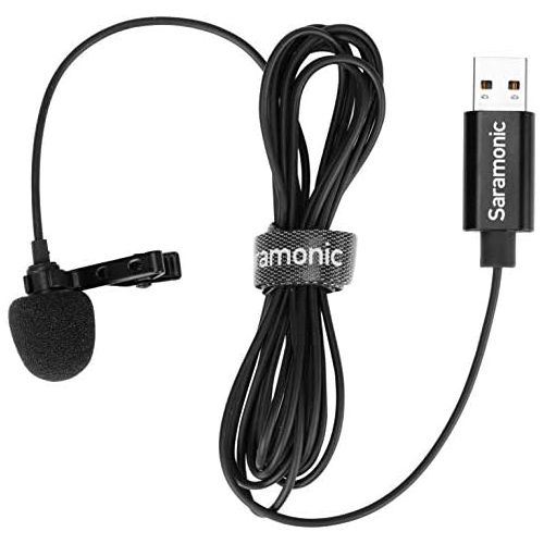  [아마존베스트]Saramonic USB Lavalier Microphone for PC MAC, 2M USB-A Laptop Desktop Computer Lapel Microphone