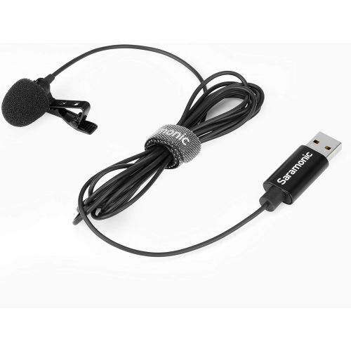  [아마존베스트]Saramonic USB Lavalier Microphone for PC MAC, 2M USB-A Laptop Desktop Computer Lapel Microphone