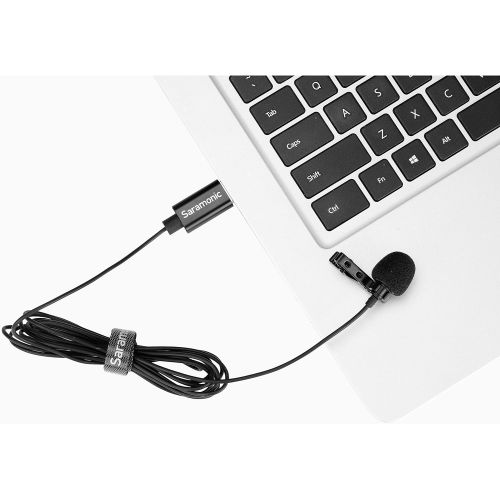  [아마존베스트]Saramonic USB Lavalier Microphone for PC MAC, 2M USB-A Laptop Desktop Computer Lapel Microphone