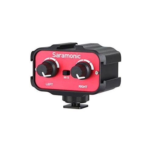  [아마존베스트]-Service-Informationen Saramonic SR-AX100 Universal Audio Adapter with Stereo & Dual Mono 3.5mm Inputs for DSLR Cameras & Camcorders