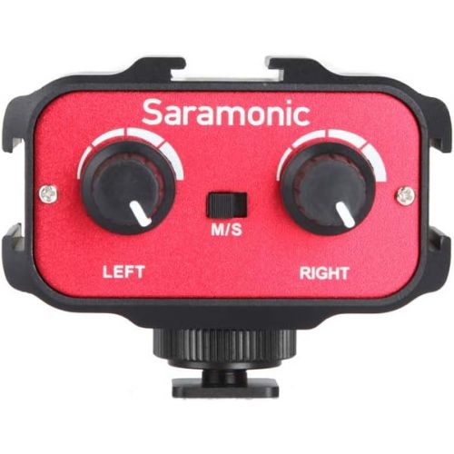  [아마존베스트]-Service-Informationen Saramonic SR-AX100 Universal Audio Adapter with Stereo & Dual Mono 3.5mm Inputs for DSLR Cameras & Camcorders