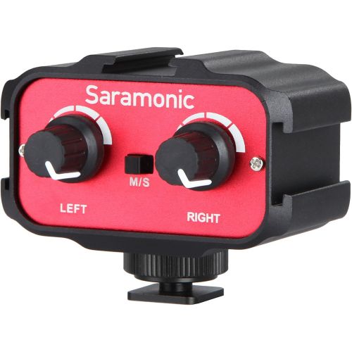  [아마존베스트]-Service-Informationen Saramonic SR-AX100 Universal Audio Adapter with Stereo & Dual Mono 3.5mm Inputs for DSLR Cameras & Camcorders