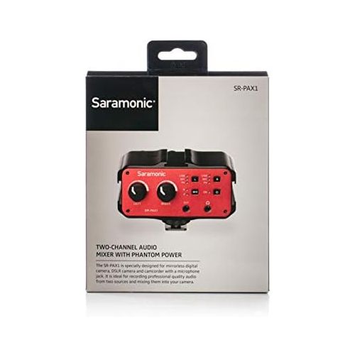  [아마존베스트]Saramonic SLR PAX1Two-Channel Audio Mixer/Pre-amp Microphone Adaptor with Phantom Power Dual XLR 6.3mm, 3.5mm + 3.5mm Line Out for DSLR, mirrorless, or Camcorders