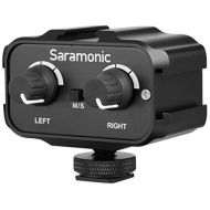 Saramonic SR-AX100 Microphone Audio Mixer & Cold Shoe Mounting Hub for DSLR Cameras & Camcorders (Black)