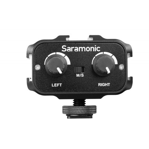  Saramonic SR-AX100 Microphone Audio Mixer & Cold Shoe Mounting Hub for DSLR Cameras & Camcorders (Black)