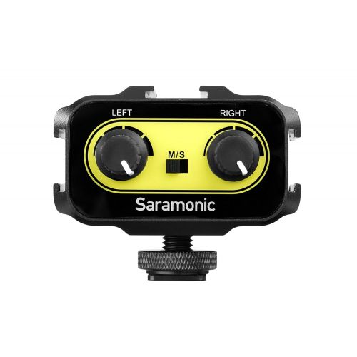  Saramonic SR-AX100 Microphone Audio Mixer & Cold Shoe Mounting Hub for DSLR Cameras & Camcorders (Yellow)