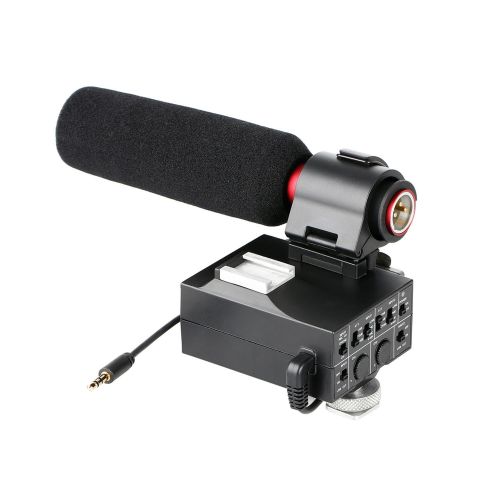  Saramonic MixMic Shotgun Microphone with Integrated 2-Channel XLR Audio Adapter for DSLR Cameras & Camcorders