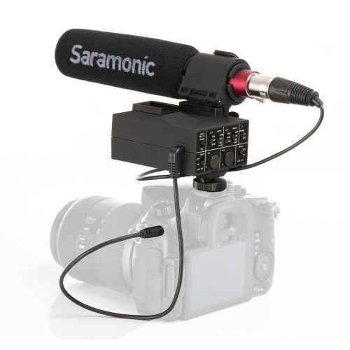  Saramonic MixMic Shotgun Microphone with Integrated 2-Channel XLR Audio Adapter for DSLR Cameras & Camcorders