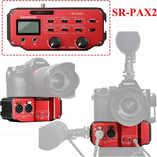  Saramonic SR-PAX2 Audio Mixer Preamplifier Two XLR and Two 3.5mm Jack for DSLR & Mirrorless & Blackmagic Design Pocket Cinema Cameras