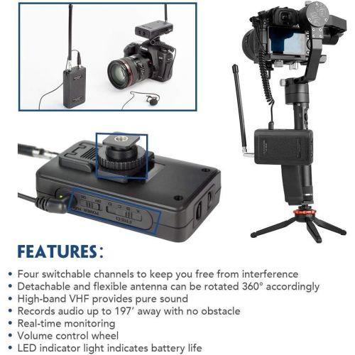  Saramonic SR-WM4C Camera Wireless Lavalier Microphone System for Canon 6D 600D 5D2 5D3 Nikon D800 Sony DV DSLR Camcorders GoPro Hero 4 3 3+